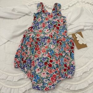🌸NWT Angel Dear London Floral Bamboo Ruffle Bubble size 18-24 months